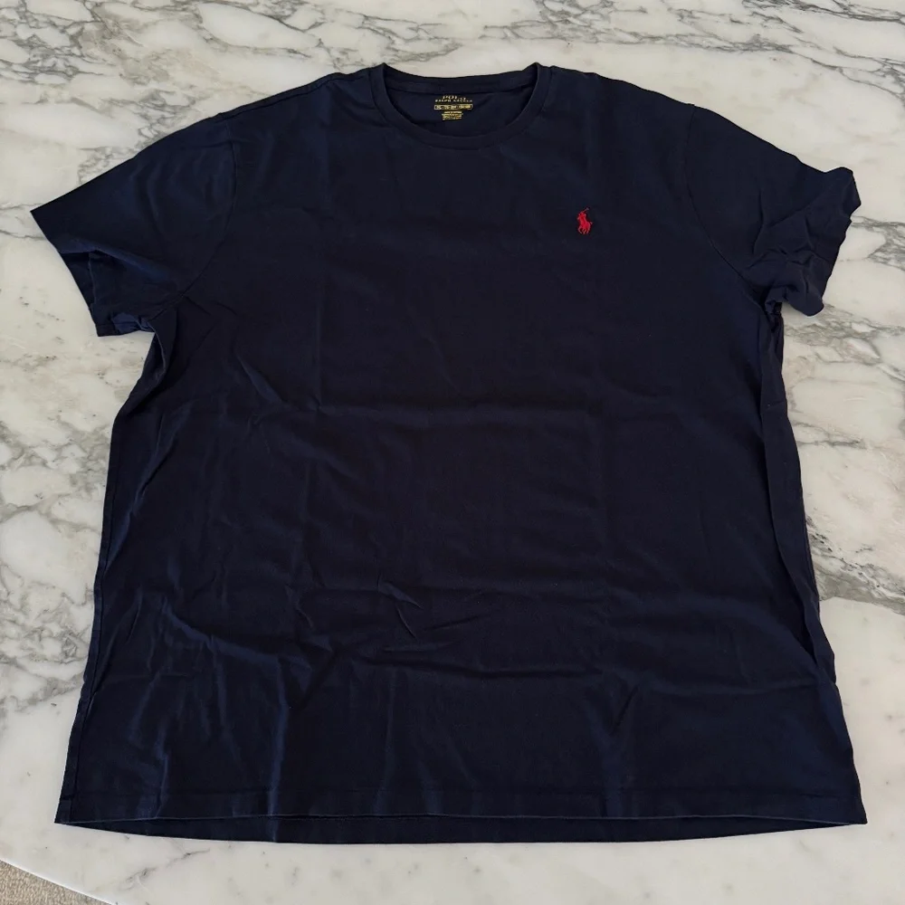 Polo Ralph Lauren‎ Cotton Men's Navy Blue Polo Short sleeve shirt, XXL